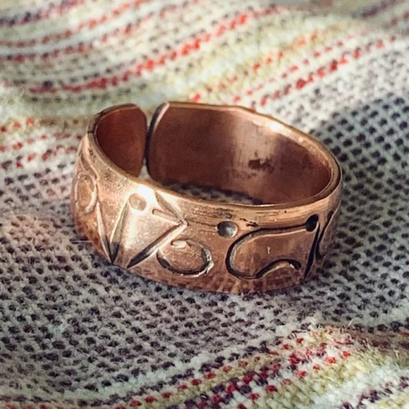 Etched Copper Ring - Picture 5 of 9